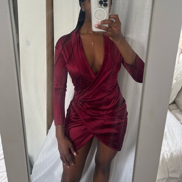 Silk Red Dress - Picture 2 of 8